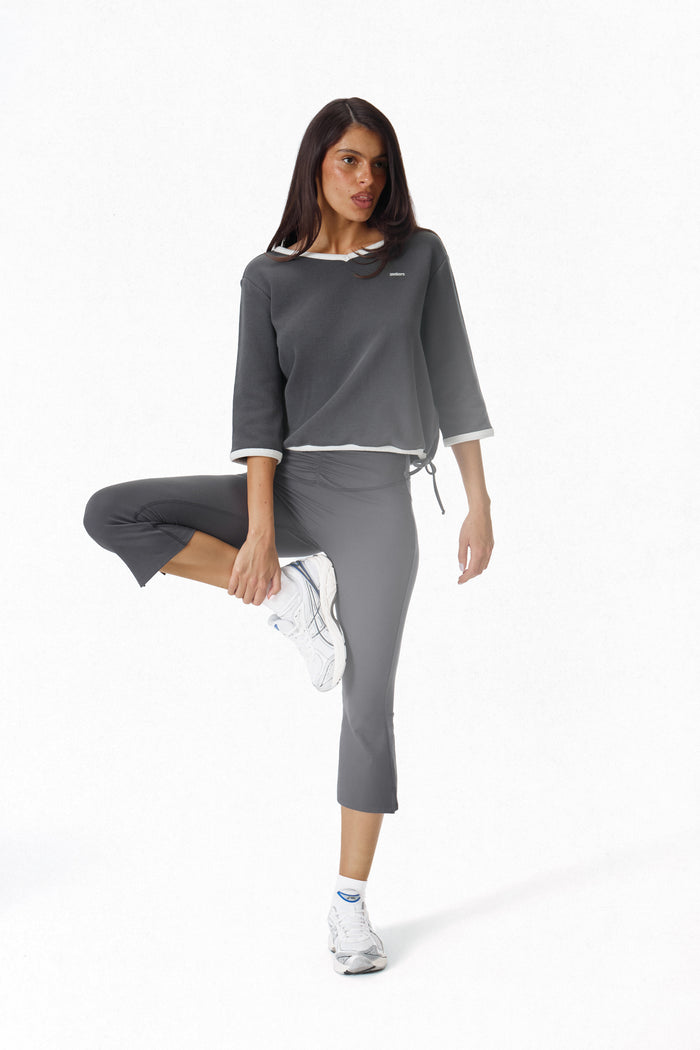 Model is 5'9" and wears a size S.
