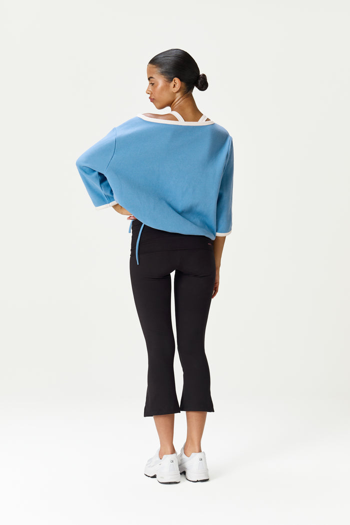 Pamela Cotton Cinch Sweatshirt in Cornflower Blue