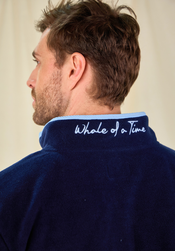 Pembroke Men's Pullover Fleece - Navy & Light Blue