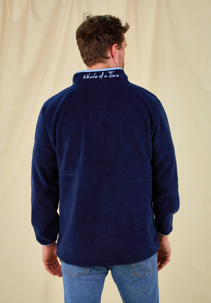 Pembroke Men's Pullover Fleece - Navy & Light Blue