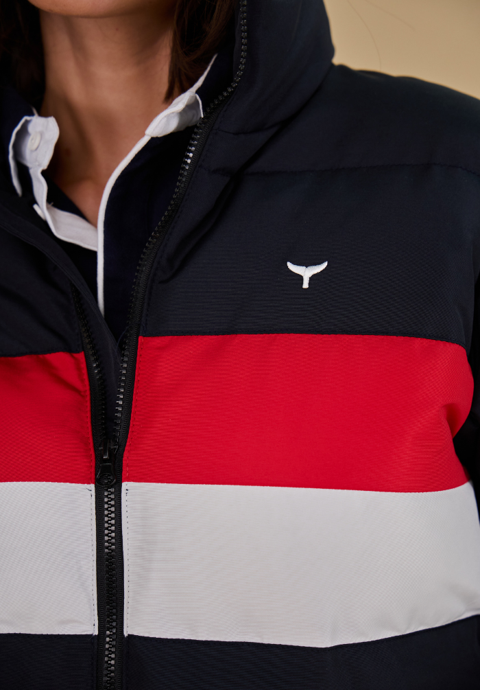 Penzance Women's Puffer Jacket - Navy - Whale Of A Time Clothing