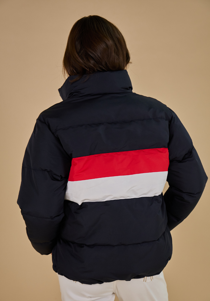 Penzance Women's Puffer Jacket - Navy - Whale Of A Time Clothing