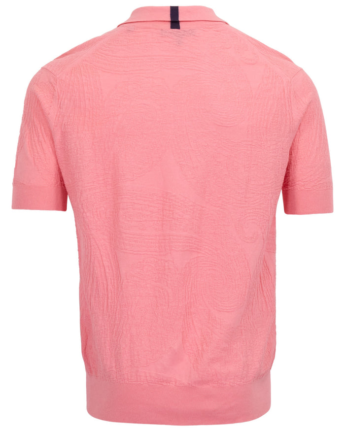 PETERSON CORAL MENS JACQUARD LINEN COTTON POLO