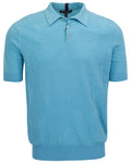 PETERSON TEAL MENS JACQUARD LINEN COTTON POLO