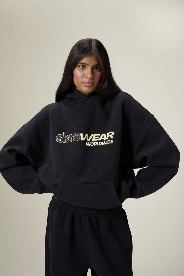 Petite Seekers Wear Hoodie in Washed Black