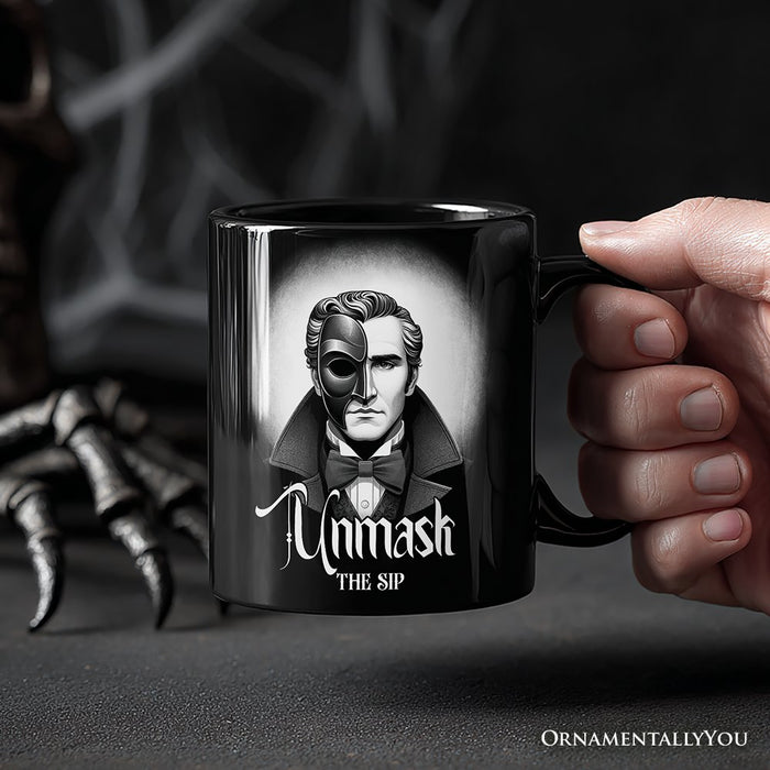 Phantom Opera Spooky Portrait Personalized Mug Horror Villain Theme Halloween Gift with Custom Name Personalized Ceramic Mug OrnamentallyYou