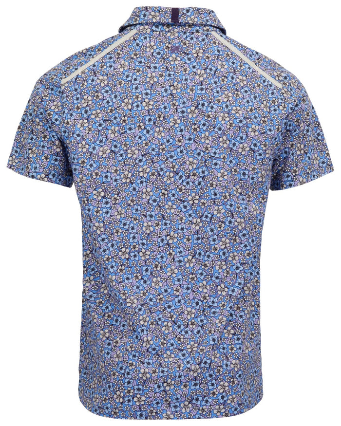 PIETRO FLORAL FIELD BLUE MENS KNIT POLO