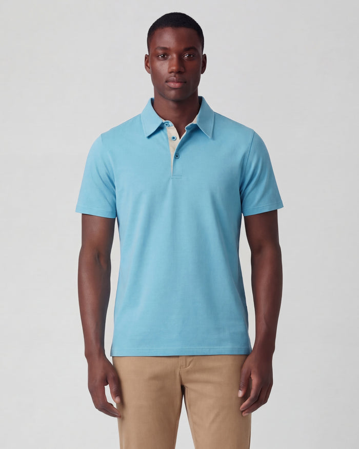 PIETRO TEAL MENS KNIT POLO