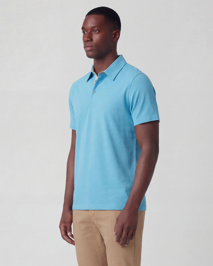 PIETRO TEAL MENS KNIT POLO