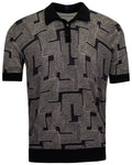 PILGRIM INTER TWINE BLACK MENS MERINO SILK CASHMERE POLO
