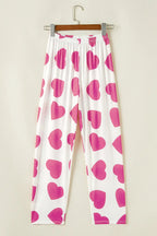 Pink Ruffled Tank Top And Heart Print Trousers Pyjamas - Loungewear & Sleepwear/Sleepwear