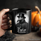 Plague Doctor Spooky Portrait Personalized Mug Horror Villain Theme Halloween Gift with Custom Name Personalized Ceramic Mug OrnamentallyYou