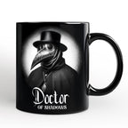 Plague Doctor Spooky Portrait Personalized Mug Horror Villain Theme Halloween Gift with Custom Name Personalized Ceramic Mug OrnamentallyYou Black Non-Custom