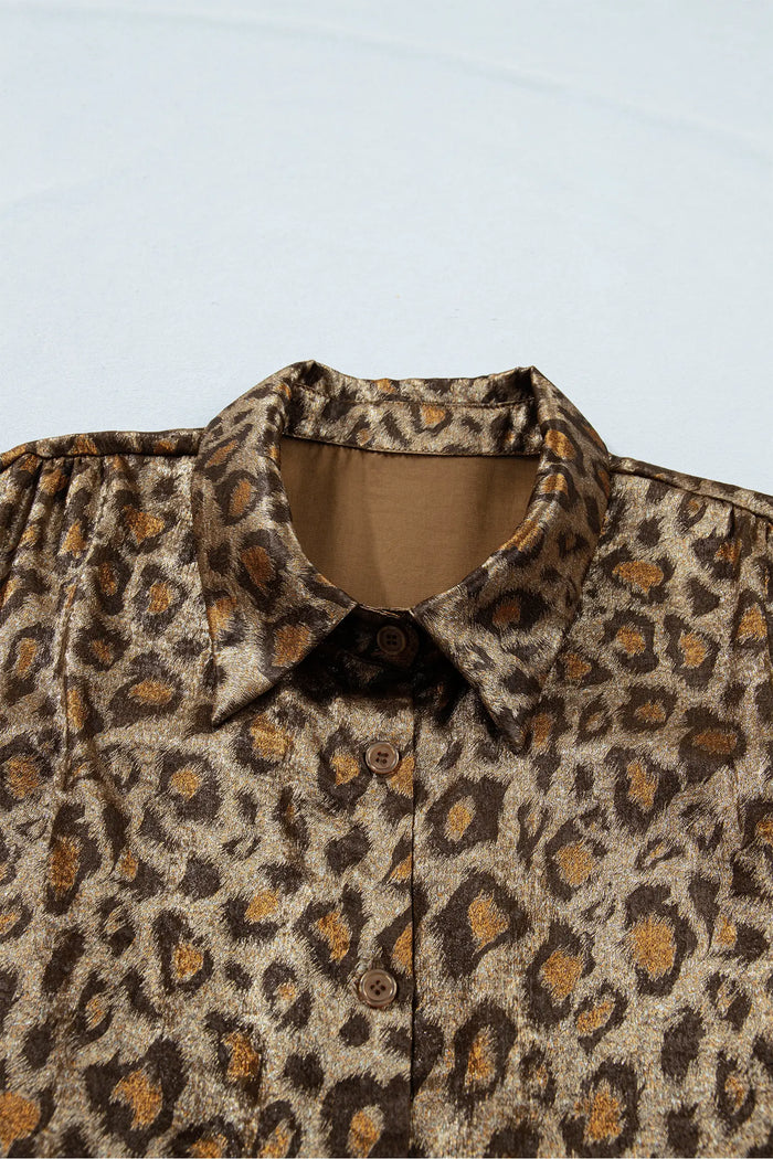Plus Size Leopard Print Dolman Shirt – Gold