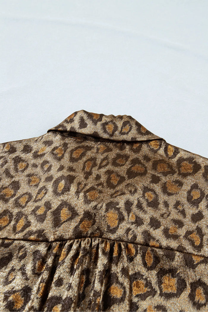 Plus Size Leopard Print Dolman Shirt – Gold
