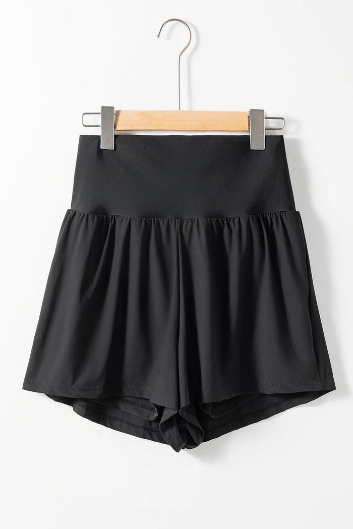 Pocketed Wide Waistband Swim Shorts - Black / S / 75% Polyamide + 25% Elastane - Swimwear/Swim Bottoms