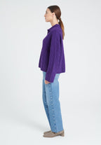 ZAYA 5 Polo à maille torsadée en cachemire 6 fils violet