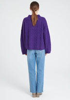 ZAYA 5 Polo à maille torsadée en cachemire 6 fils violet