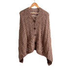 Poncho  V Neck,  -Beige   |  For Women  |  100% Organic Wool