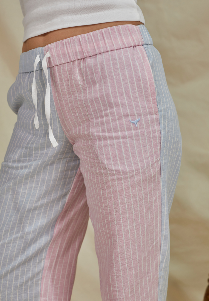 Portland Women's Pyjama Bottoms - Blue/Pink Stripe - Whale Of A Time Clothing