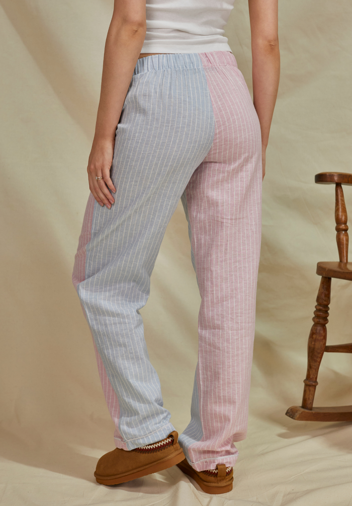 Portland Women's Pyjama Bottoms - Blue/Pink Stripe - Whale Of A Time Clothing
