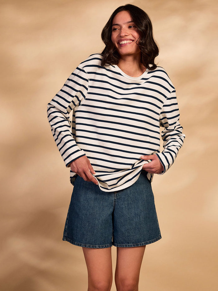 Premium Jersey Button Back Top
