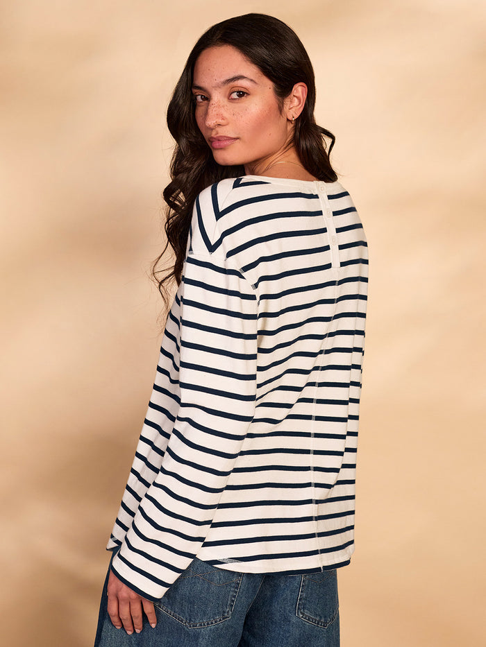 Premium Jersey Button Back Top