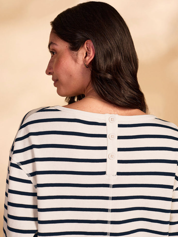 Premium Jersey Button Back Top