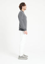 ZACH 3 Pull col rond en cachemire à motif jacquard 4 fils bi couleur