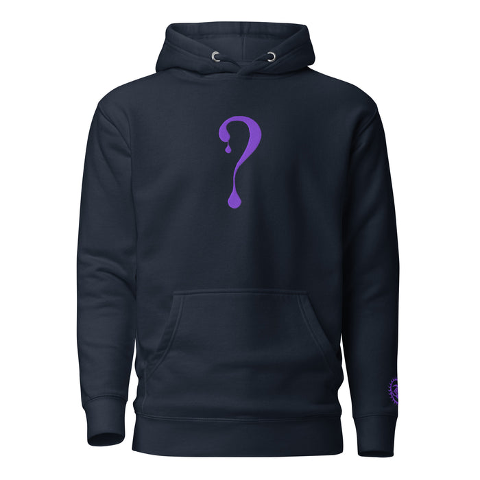 Pullover Hoodie with Purple Dripper Embroidery