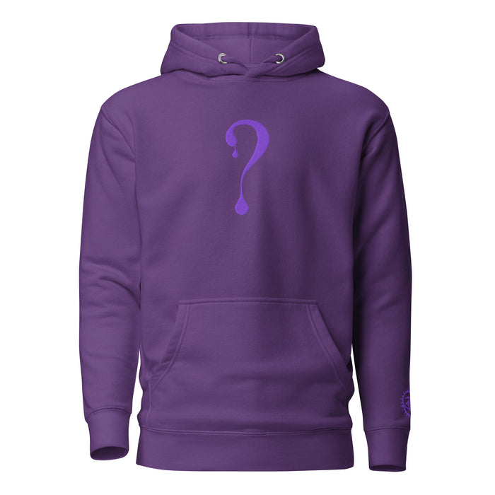 Pullover Hoodie with Purple Dripper Embroidery