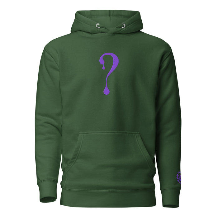 Pullover Hoodie with Purple Dripper Embroidery