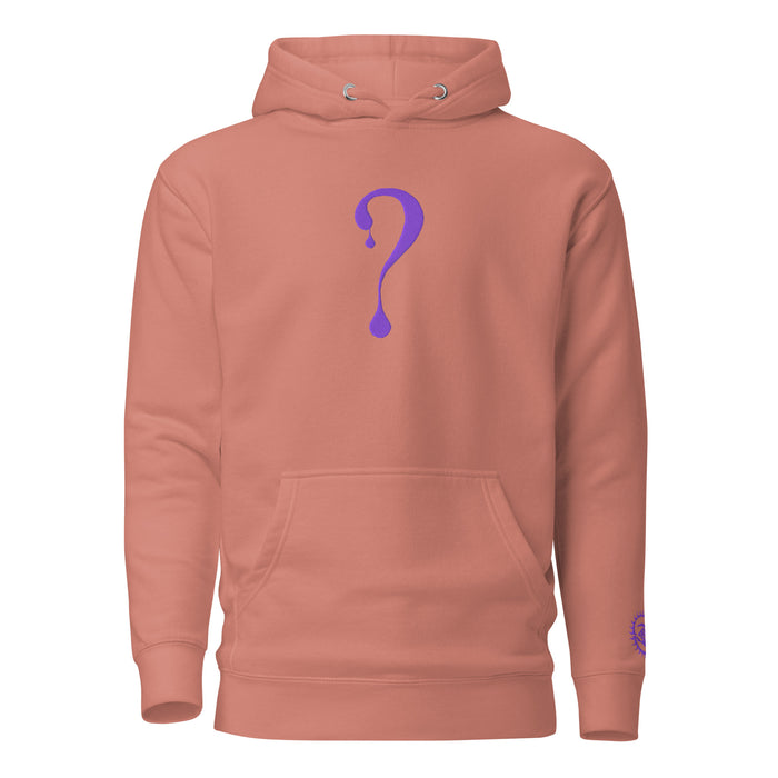 Pullover Hoodie with Purple Dripper Embroidery