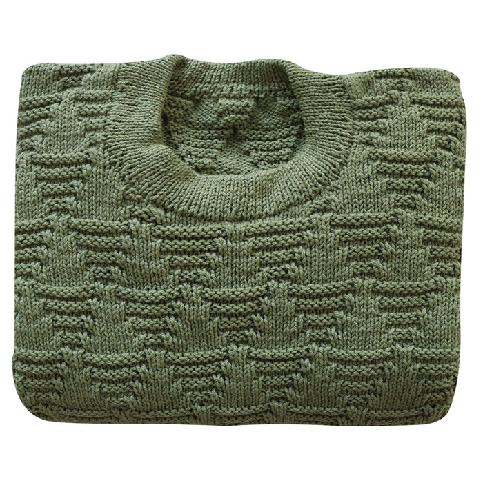Pullover   Round Neck - Peppermint Green  |  For  Men  |  100% Organic Wool - Mojopanda Organic  Store