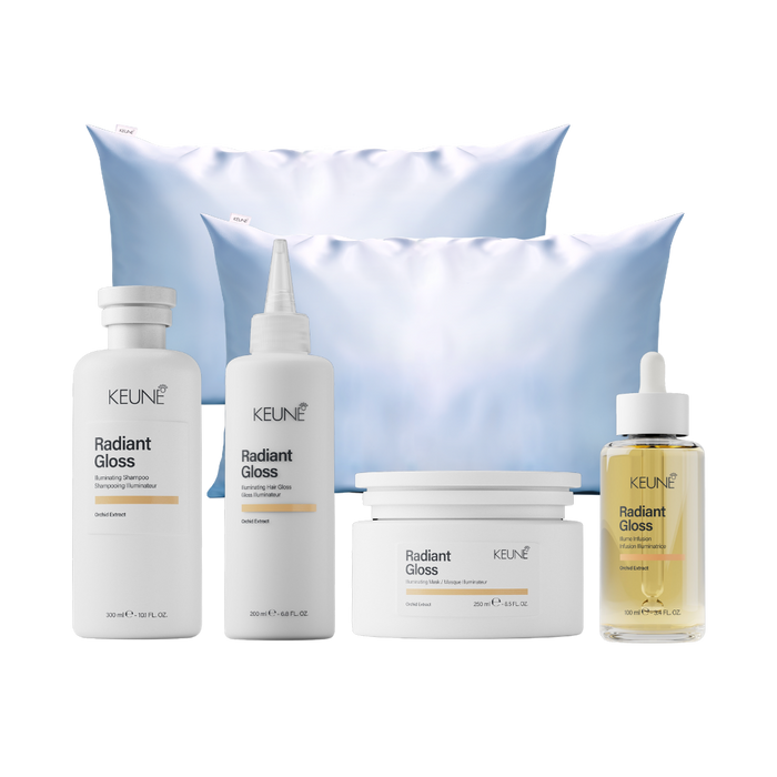 Keune Care Radiant Glos Complete Bundel met 2x een Keune Kussensloop bij Care For Hair