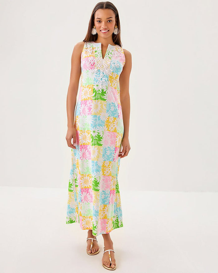 Raina Maxi Dress - Multi Via Sunny Sunflowers