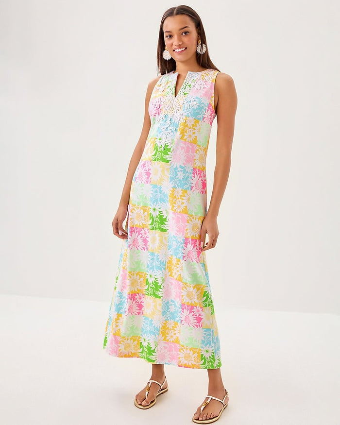 Raina Maxi Dress - Multi Via Sunny Sunflowers