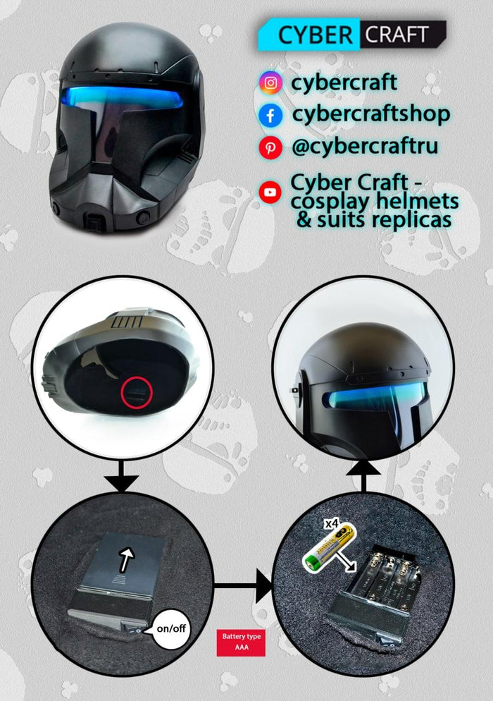 Republic Commando Classic Helmet with LED Visor from Star Wars / Clone Commando / Cosplay Helmet / Star Wars Helmet Cyber Craft