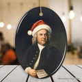 Santa Bach Christmas Ornament, Baroque Composer Holiday Gift for Musician Ceramic Ornament OrnamentallyYou Oval