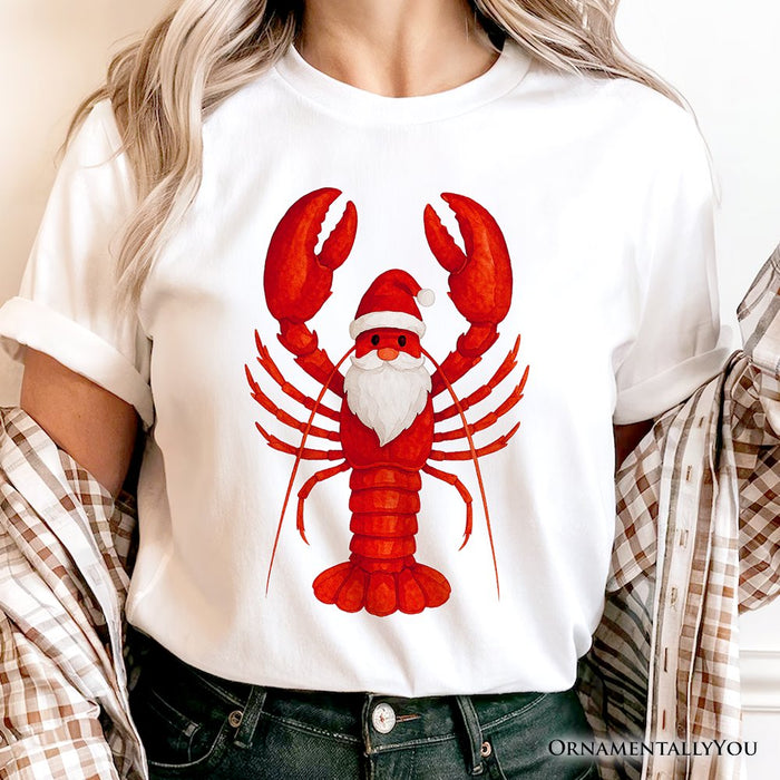 Santa Claws Lobster T-Shirt, Funny Pun Coastal Christmas Holiday Tee T-Shirts OrnamentallyYou