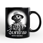Scarecrow Spooky Portrait Personalized Mug Horror Villain Theme Halloween Gift with Custom Name Personalized Ceramic Mug OrnamentallyYou Black Non-Custom