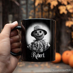 Scarecrow Spooky Portrait Personalized Mug Horror Villain Theme Halloween Gift with Custom Name Personalized Ceramic Mug OrnamentallyYou