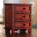 Scarlet Scrolls Batik Jewelry Box