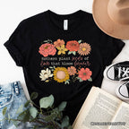 Seeds of Love Mama Floral T-Shirt, White, Natural and Black Retro Tee for Sentimental Mothers T-Shirts OrnamentallyYou Black XS
