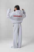Seekers Brand Hoodie in Grey Melange