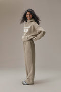 Seekers Classic Wide Leg Sweatpants in Beige