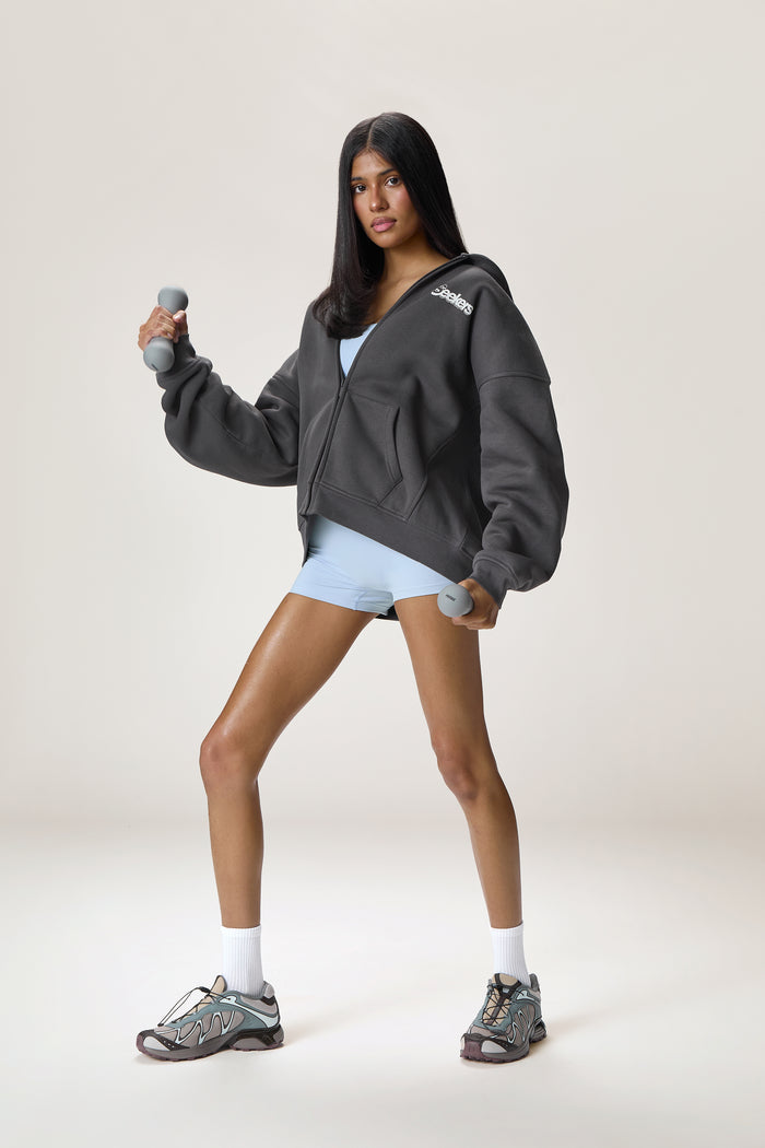 Model is 5'9" and wears a size S.