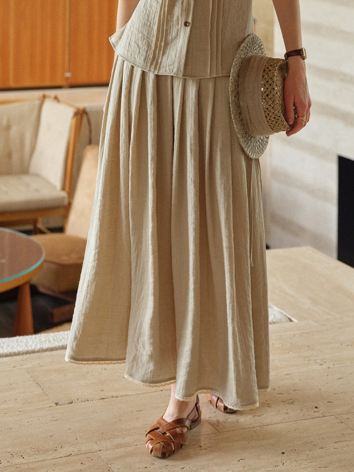 Selene A-Line Linen Skirt