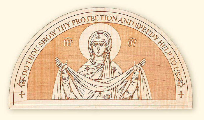 L254Mother of God Semi-circular Laser Engraved Icon
