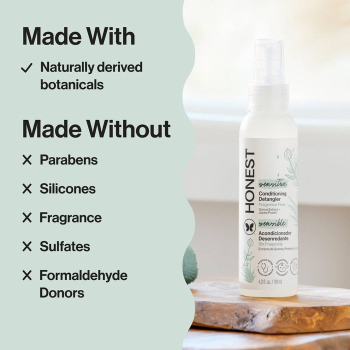 The Honest Company Sensitive Conditioning Detangler Fragrance Free 118 ml detalles